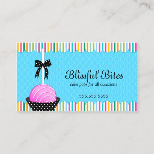 カラフルなケーキのポップ 名刺 (正面)