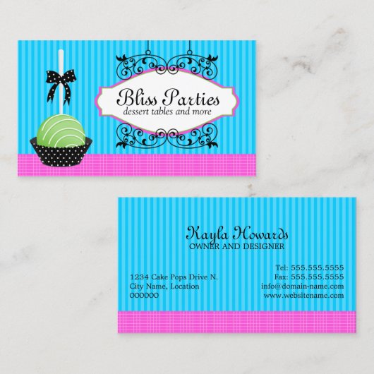 カラフルなケーキはデザートをぽんと鳴らします 名刺 (正面/裏面)