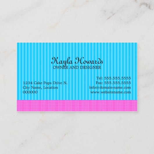 カラフルなケーキはデザートをぽんと鳴らします 名刺 (裏面)