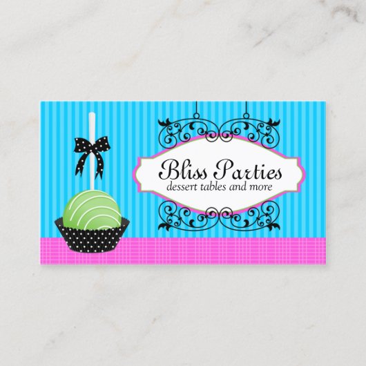 カラフルなケーキはデザートをぽんと鳴らします 名刺 (正面)