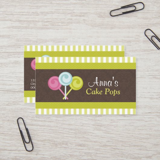 カラフルなケーキはベーカリーをぽんと鳴らします 名刺 (正面/裏面インサイチュ)