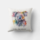 カラフルなコアラのハグ、カスタム クッション (裏面)