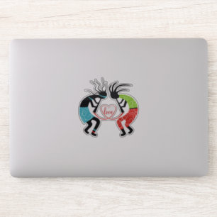 カラフルなココペリ愛の心 シール