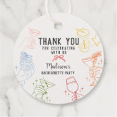 カラフルなコックテールパーティー レトロなブライズパーティー フェイバータグ (裏面)