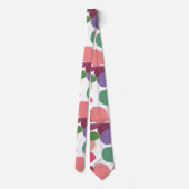 カラフルなコトネアスターの葉の植物画 ネクタイ (裏面)