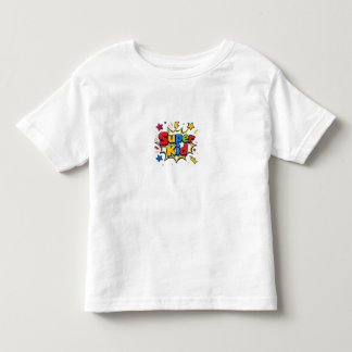 カラフルなコミックスタイルのスーパーキッズTシャツ トドラーTシャツ