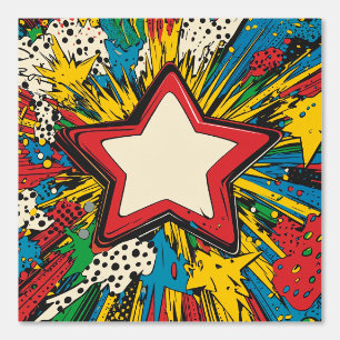 カラフルなコミックポップアートのスターバースト爆発 壁紙