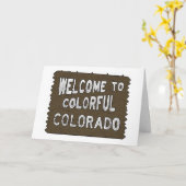 カラフルなコロラド州の喜ばしい徴候のカスタム・カード カード (黄色い花)