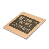 カラフルなコロラド州の喜ばしい徴候の装飾的なタイル タイル (側面)