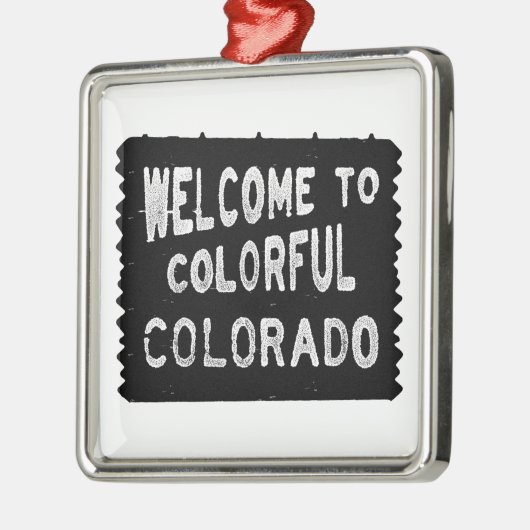 カラフルなコロラド州の黒い喜ばしい徴候のオーナメント メタルオーナメント (左)