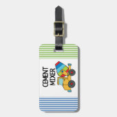 カラフルなコンクリートミキサー車 ラゲッジタグ (正面縦)