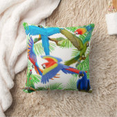 カラフルなコンゴウインコは枕をオウム返しします クッション (ブランケット)