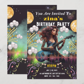 カラフルなコンフェッティのお誕生日会招待状 招待状