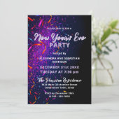 カラフルなコンフェッティのストリーマー 新年のお祝いパーティー 招待状 (スタンド正面)