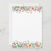 カラフルなコンフェッティパーティーの誕生日をお祝いしよう 招待状 (裏面)
