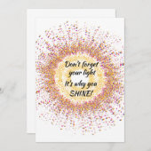 カラフルなコンフェッティ　あなたが輝くのはそのため SHINE カード (正面/裏面)