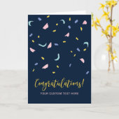 カラフルなコンフェッティ お祝い グリーティングカード (黄色い花)