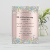 カラフルなコンフェッティ ウェディング アニバーサリー 招待状 (スタンド正面)