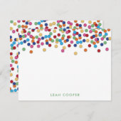 カラフルなコンフェッティ ノートカード (正面/裏面)