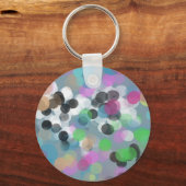 カラフルなコンフェッティ ボケ ドット キーホルダー (正面)