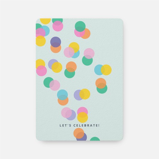 カラフルなコンフェッティ ミントグリーンの子供の誕生日 招待状