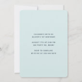 カラフルなコンフェッティ ミントグリーンの子供の誕生日 招待状 (裏面)