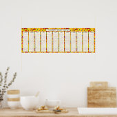 カラフルなコンフェッティ 誕生日カレンダー ポスター (キッチン)