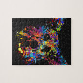 カラフルなコーギーのポートレート ジグソーパズル (横)