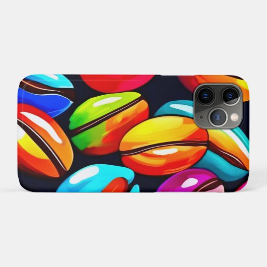 カラフルなコーヒー豆のアブストラクトアート Case-Mate iPhoneケース (裏面(横))