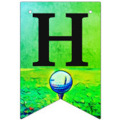 カラフルなゴルフ・ボールはハッピーバースデーの旗を遊ばします バンティングフラッグ (第2の旗)