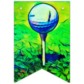 カラフルなゴルフ・ボールはハッピーバースデーの旗を遊ばします バンティングフラッグ (第1の旗)