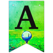 カラフルなゴルフ・ボールはハッピーバースデーの旗を遊ばします バンティングフラッグ (第3の旗)