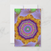 カラフルなゴールドとパープルのフラクタル誕生日 招待状 (裏面)