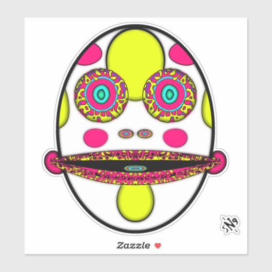 カラフルなサイケデリックな卵の顔 v2 シール (シート)