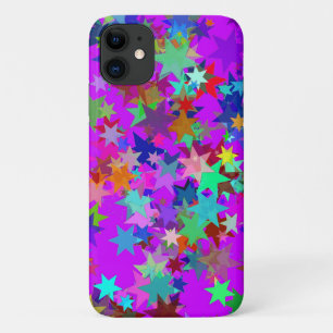 カラフルなサイケデリックの星柄のスマホケース iPhone 11 ケース