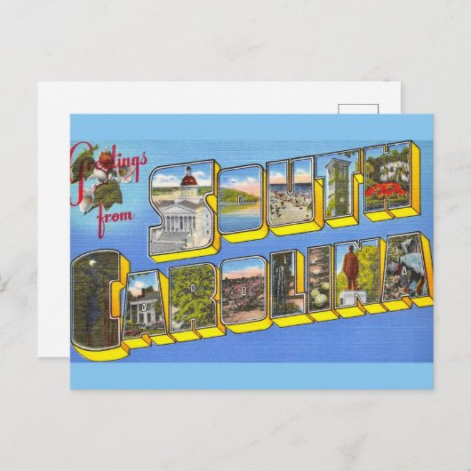 カラフルなサウスカロライナの挨拶 ポストカード (正面/裏面)