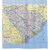 カラフルなサウスカロライナ地図シャワーカーテン シャワーカーテン (正面)
