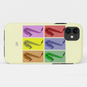 カラフルなサクソフォーンのiPhone 5の箱のコラージュ Case-Mate iPhoneケース (裏面(横))