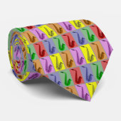 カラフルなサクソフォーンパターンタイのコラージュ ネクタイ (ロール)
