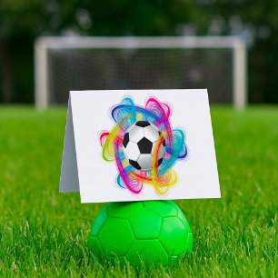 カラフルなサッカーボールのノートカード カード