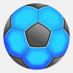 カラフルなサッカーボール ラウンドシール