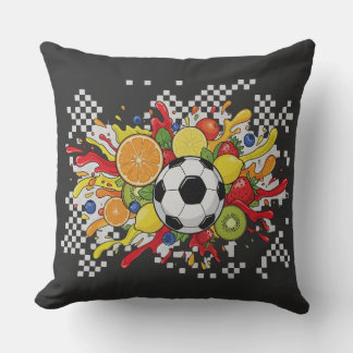 カラフルなサッカー チェックボード クッション