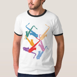 カラフルなサックス Tシャツ