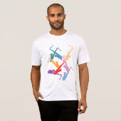 カラフルなサックス Tシャツ (正面フル)
