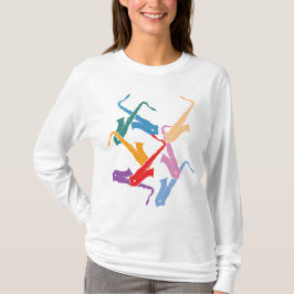 カラフルなサックス Tシャツ
