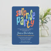 カラフルなサプライズパーティー 現代的 招待状 (スタンド正面)