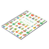 カラフルなサボテンおよびSucculentsパターンノート ノートブック (左側)