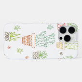 カラフルなサボテンの室内鉢植え iPhoneケース (裏面横)