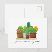 カラフルなサボテンの庭 / こんにちは ポストカード (正面/裏面)