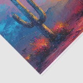 カラフルなサボテンの砂漠の風景デコパージュ 薄葉紙 (詳細)